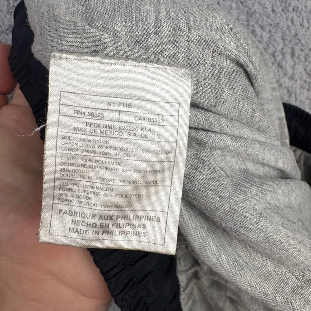 Vintage Nike Track Pants Mens XL Black Windbreaker Baggy Swoosh Nylon Y2K Skater